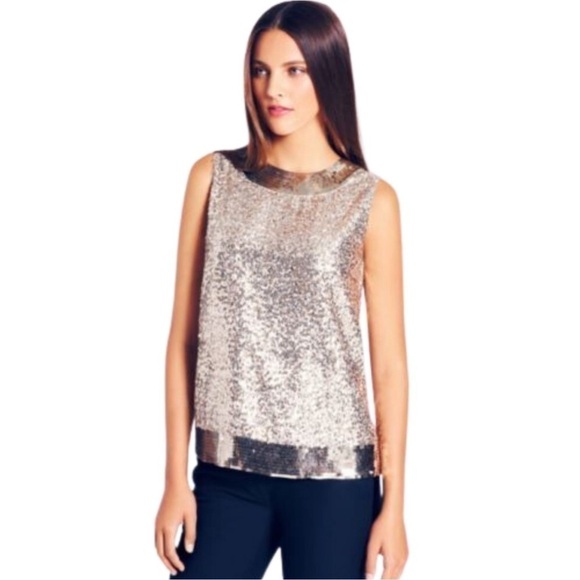 Kate Spade Serene Silk Sequin Tank Top sz 8 - Picture 1 of 6